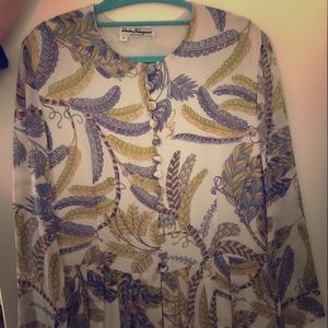 Long sleeved Silk shirt/dress